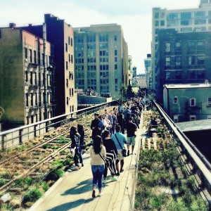 People walking on High Line