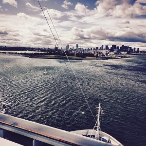 Approaching Boston on Carnival Splendor cruise ship