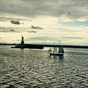 Passing by the Statue of Liberty